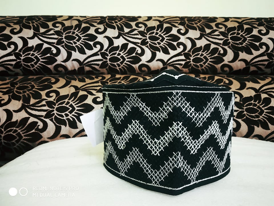 Ala Hazart White Black Barkati Topi - Islamicbazaar Available