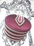 Mehroon Fancy Diamond Naalein Topi