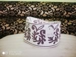 Barkati Topi White Purple New Flower Design - Image 3