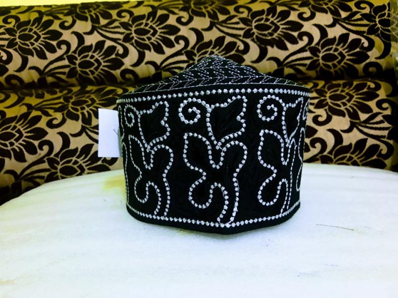 Banarasi Barkati Topi White Black Model-3 - Islamic Bazaar online cap