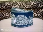 Banarasi Barkati White Blue Peacock Design - Image 3