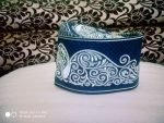 Banarasi Barkati White Blue Peacock Design