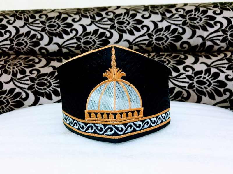 Barkati Golden Black Garib Nawaz Gumbad Topi