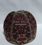 zohaib ashrafi red golden Barkati Turki Cap