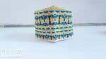 Omani Barkati Topi Blue Yellow 21.5 Inch Islamicbazaar